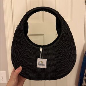 Shiraleah Menorca Charcoal Woven Hobo Bag